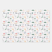 Fun Pastel Dinosaur Scene Pattern Geschenkpapier Set (Vorderseite)