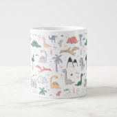 Fun Pastel Dinosaur Scene Pattern Jumbo-Tasse (Vorderseite)