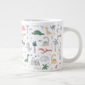 Fun Pastel Dinosaur Scene Pattern Jumbo-Tasse (Rechts)