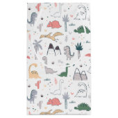 Fun Pastel Dinosaur Scene Pattern Kleine Geschenktüte (Rückseite)