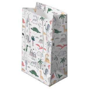 Fun Pastel Dinosaur Scene Pattern Kleine Geschenktüte
