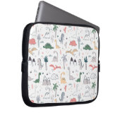 Fun Pastel Dinosaur Scene Pattern Laptopschutzhülle (Vorne Rechts)