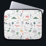 Fun Pastel Dinosaur Scene Pattern Laptopschutzhülle<br><div class="desc">Karo aus diesem niedlichen Design</div>