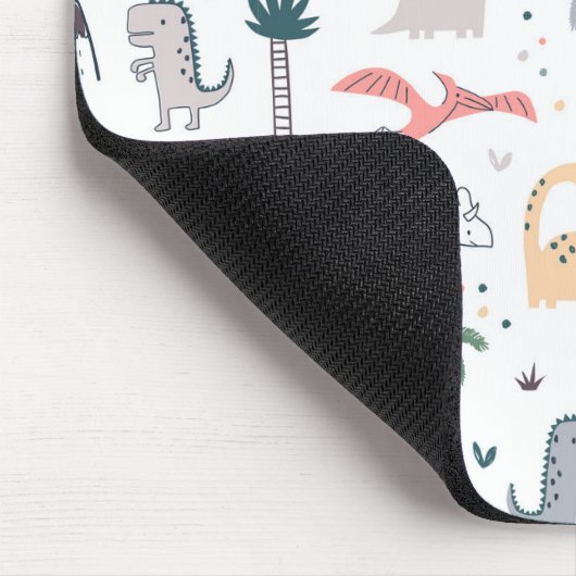 Fun Pastel Dinosaur Scene Pattern Mousepad (Ecke)