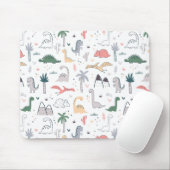 Fun Pastel Dinosaur Scene Pattern Mousepad (Mit Mouse)
