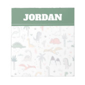 Fun Pastel Dinosaur Scene Pattern Notizblock (Vorderseite)