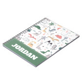 Fun Pastel Dinosaur Scene Pattern Notizblock (Linke Seite)