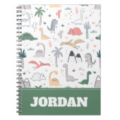Fun Pastel Dinosaur Scene Pattern Notizblock (Vorderseite)