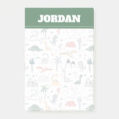 Fun Pastel Dinosaur Scene Pattern Post-it Klebezettel (Vorderseite)