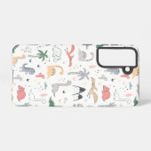 Fun Pastel Dinosaur Scene Pattern Samsung Galaxy Hülle (Rückseite (Horizontal))