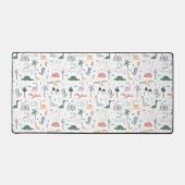 Fun Pastel Dinosaur Scene Pattern Schreibtischunterlage (Vorderseite)