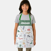 Fun Pastel Dinosaur Scene Pattern Schürze (Insitu)