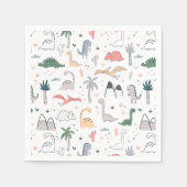 Fun Pastel Dinosaur Scene Pattern Serviette (Vorderseite)
