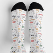Fun Pastel Dinosaur Scene Pattern Socken (Oben)