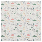 Fun Pastel Dinosaur Scene Pattern Stoff (Muster)