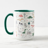 Fun Pastel Dinosaur Scene Pattern Tasse (Links)