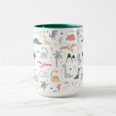 Fun Pastel Dinosaur Scene Pattern Tasse (Zentrum)