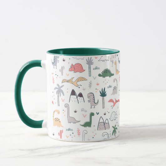 Fun Pastel Dinosaur Scene Pattern Tasse (Links)