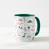 Fun Pastel Dinosaur Scene Pattern Tasse (VorderseiteRechts)