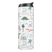 Fun Pastel Dinosaur Scene Pattern Thermosbecher (Nach links gedreht)