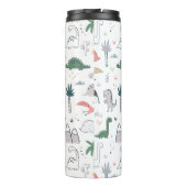 Fun Pastel Dinosaur Scene Pattern Thermosbecher (Rückseite)