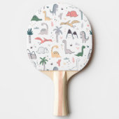 Fun Pastel Dinosaur Scene Pattern Tischtennis Schläger (Vorderseite)