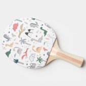 Fun Pastel Dinosaur Scene Pattern Tischtennis Schläger (Seitenansicht)