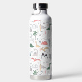 Fun Pastel Dinosaur Scene Pattern Trinkflasche (Rechts)