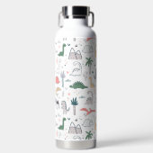 Fun Pastel Dinosaur Scene Pattern Trinkflasche (Vorderseite)