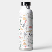 Fun Pastel Dinosaur Scene Pattern Trinkflasche (links)