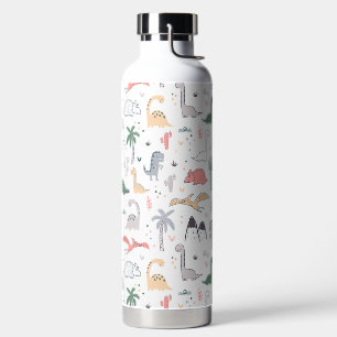 Fun Pastel Dinosaur Scene Pattern Trinkflasche