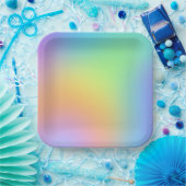 Fun Pastel Rainbow Gradient Pappteller (Party)