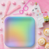 Fun Pastel Rainbow Gradient Pappteller (Party)