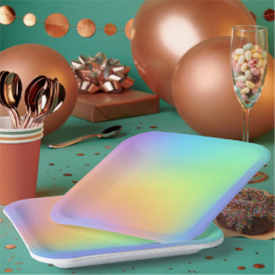 Fun Pastel Rainbow Gradient Pappteller