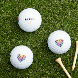 Fun Pastel Rainbow Heart Golf Balls Golfball