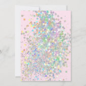 FUN PASTEL RAINBOW PINK HOLOGRAFISCHER SPOT GEBURT EINLADUNG (Rückseite)