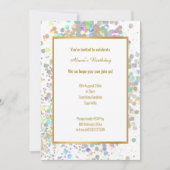 FUN PASTEL RAINBOW WHITE HOLOGRAPHIC SPOT GEBURTST EINLADUNG (Vorderseite)