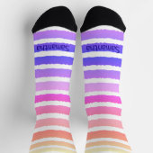 Fun Pastel Strip Design Socken (Oben)