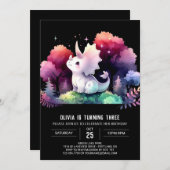 Fun Pastel Triceratops Geburtstag Einladung (Vorne/Hinten)