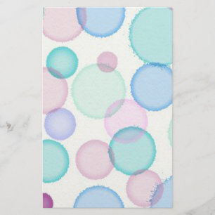 Fun Pastel Watercolor Paint Bubbles Pattern Briefpapier