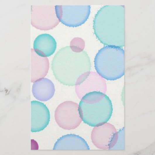 Fun Pastel Watercolor Paint Bubbles Pattern Briefpapier (Vorderseite)