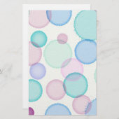 Fun Pastel Watercolor Paint Bubbles Pattern Briefpapier (Vorne/Hinten)