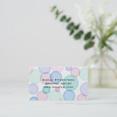 Fun Pastel Watercolor Paint Bubbles Pattern Visitenkarte (Stehend Vorderseite)