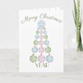 Fun Pastel Weihnachtsbaum Ornamente Personalisiert Karte (Vorderseite)