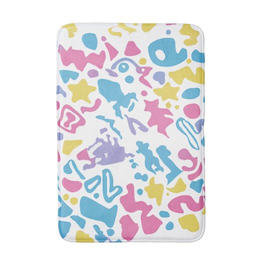 Fun pastellfarbene, lebendige Formen Badematte (Vorderseite Vertikal)