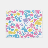 Fun pastellfarbene, lebendige Formen Fleecedecke (Vorderseite (Horizontal))