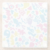 Fun pastellfarbene, lebendige Formen Glasuntersetzer (Rückseite)