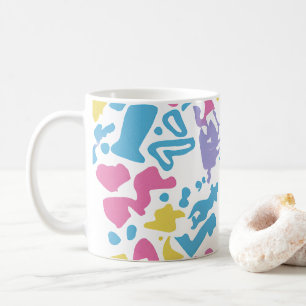 Fun pastellfarbene, lebendige Formen Kaffeetasse