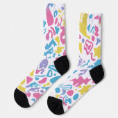 Fun pastellfarbene, lebendige Formen Socken (Linkes Detail)