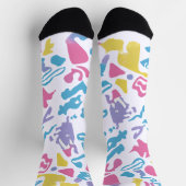 Fun pastellfarbene, lebendige Formen Socken (Oben)